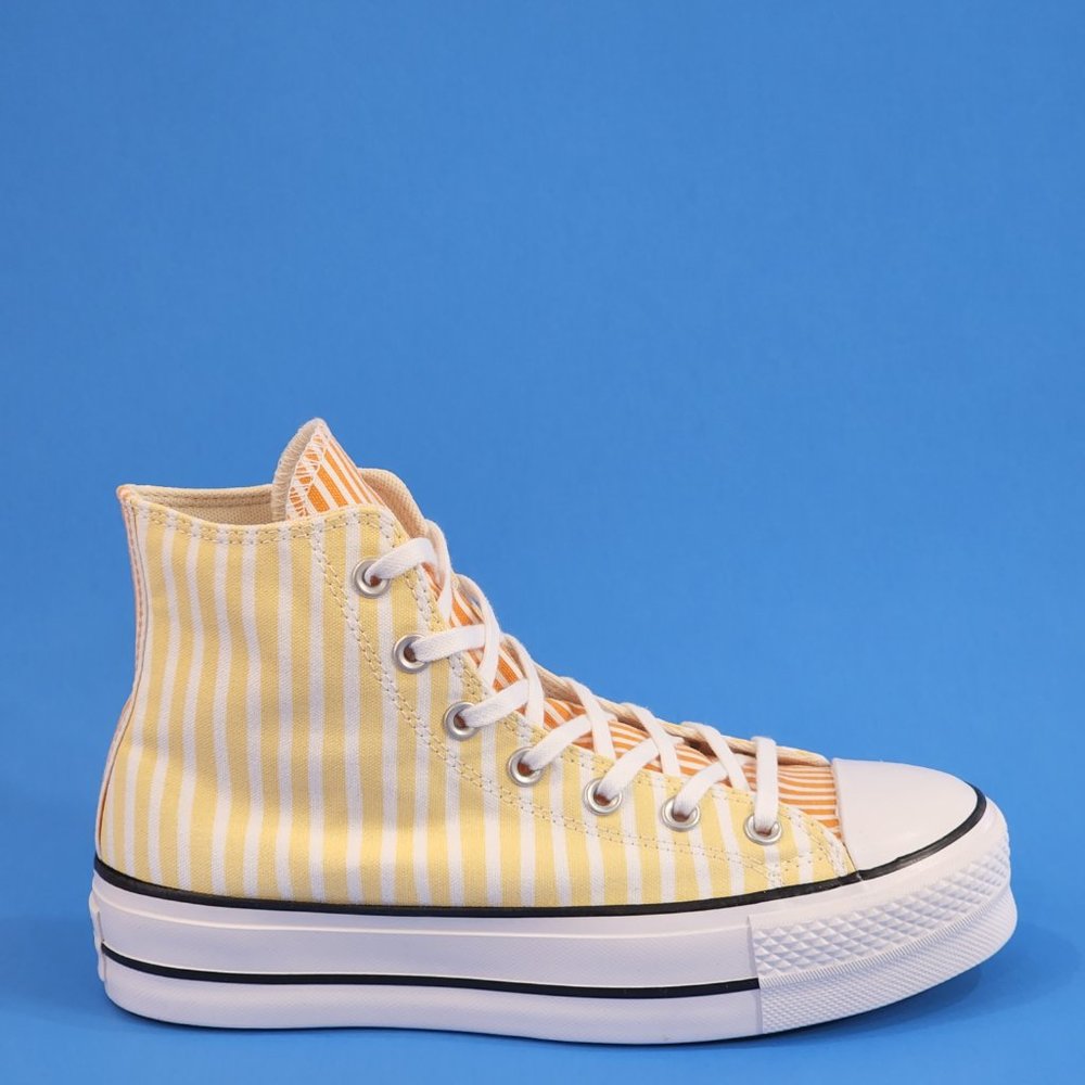 Converse CTAS Hi Lift Cyber Mango Stripes Women's Platform Sneakers A03298C NWT - Picture 2 of 6